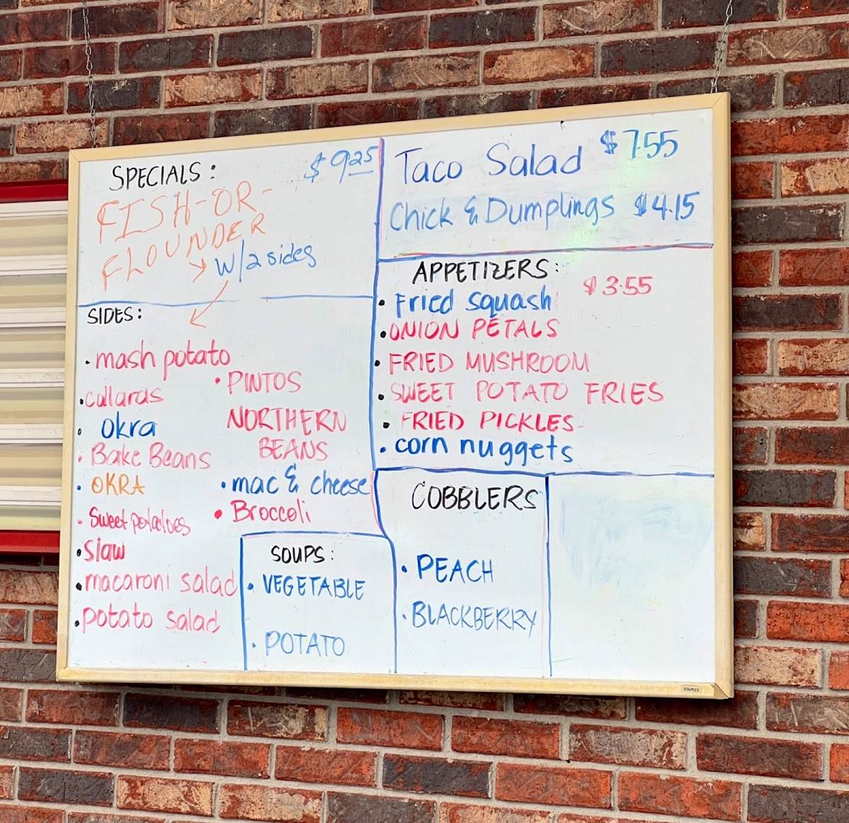 Menu at Ammons' Drive Inn & Dairy Bar, Waynesville