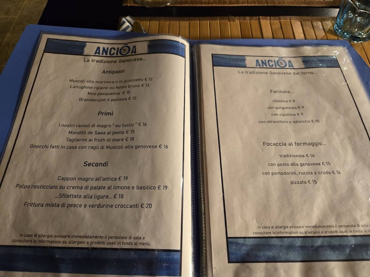 Menu di Anciôa 