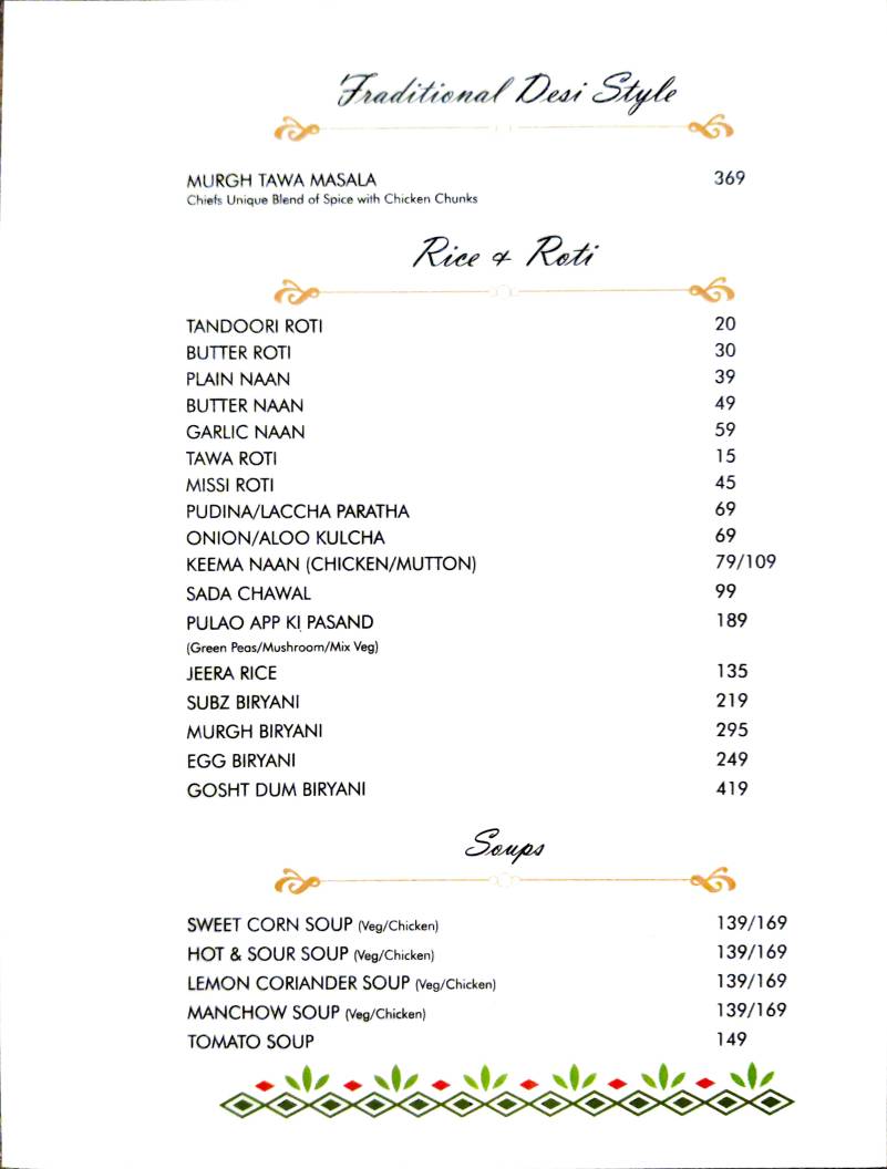 Angeethi Cafe menu