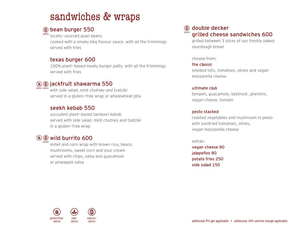 Bean Me Up menu