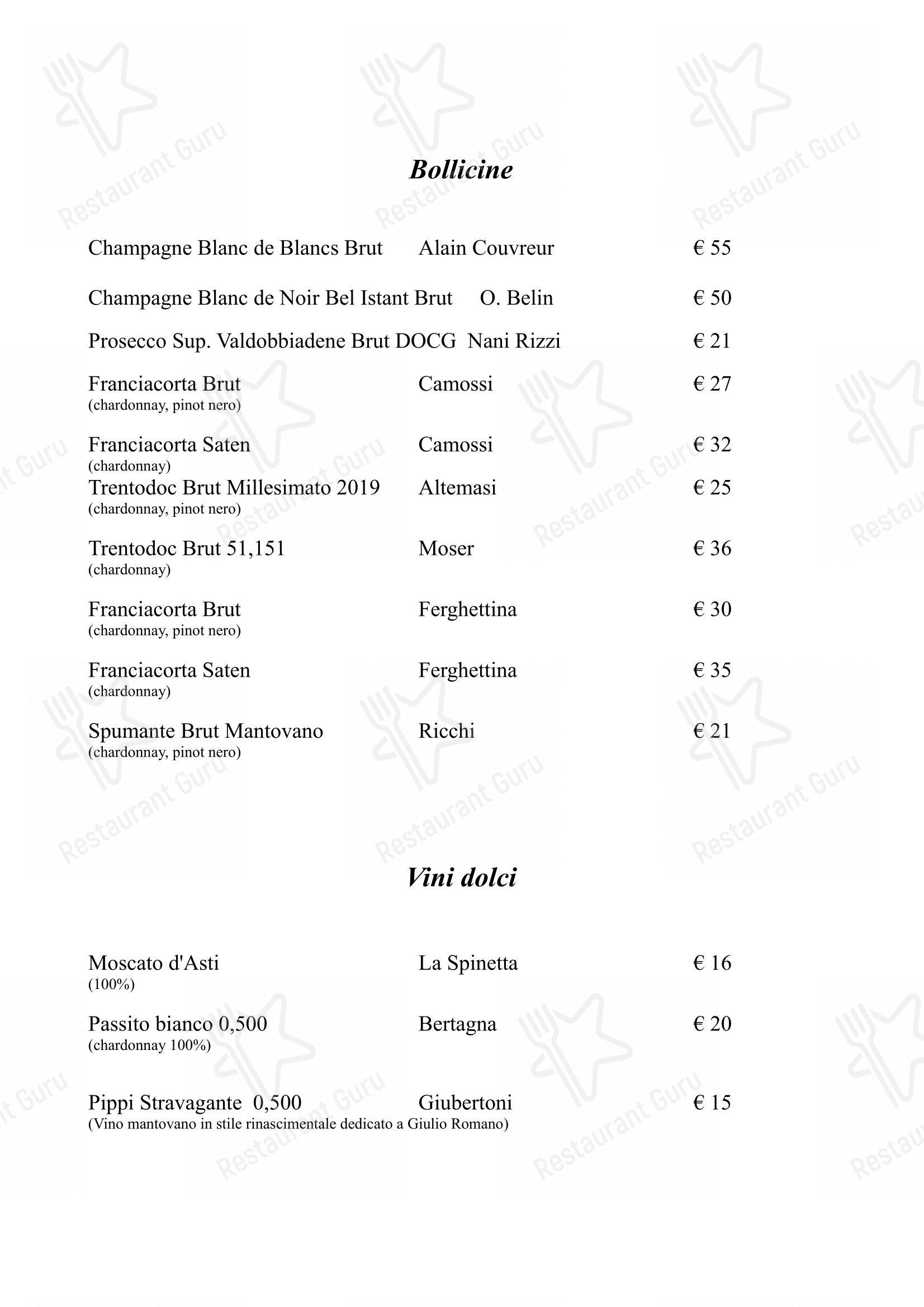 菜单 per Antica Osteria Ai Ranari in Mantova