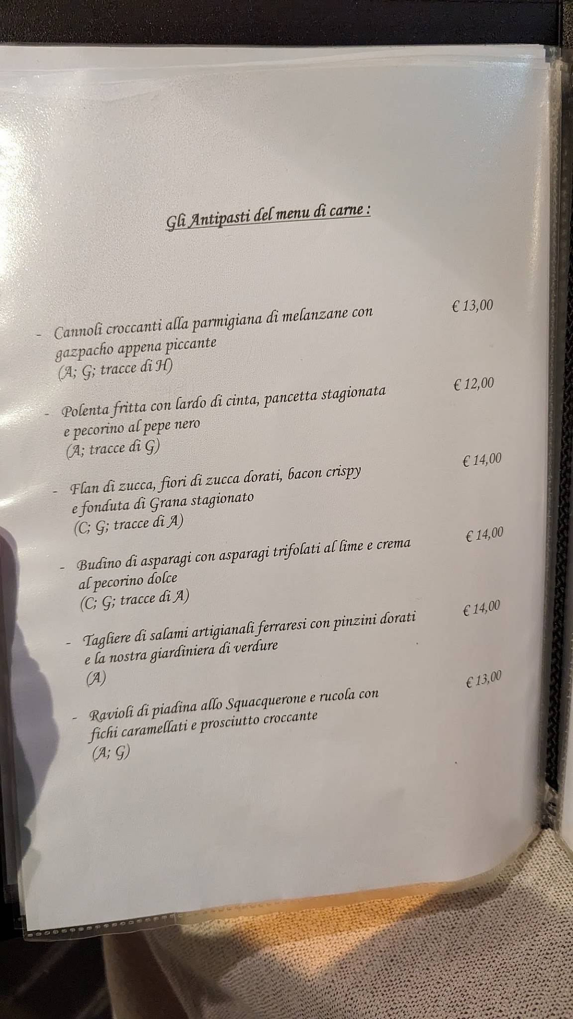Menu di Antica Trattoria Max 