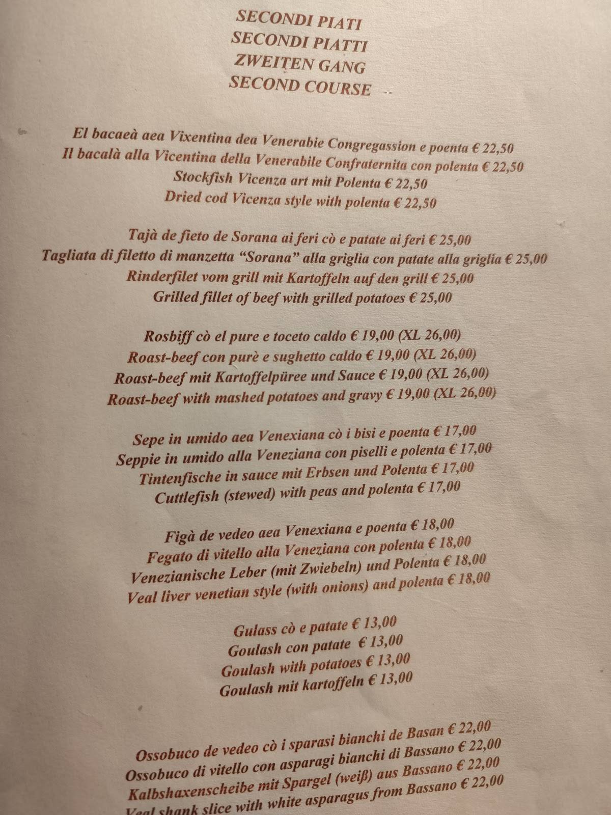 Menu di Ristorante Cardellino 