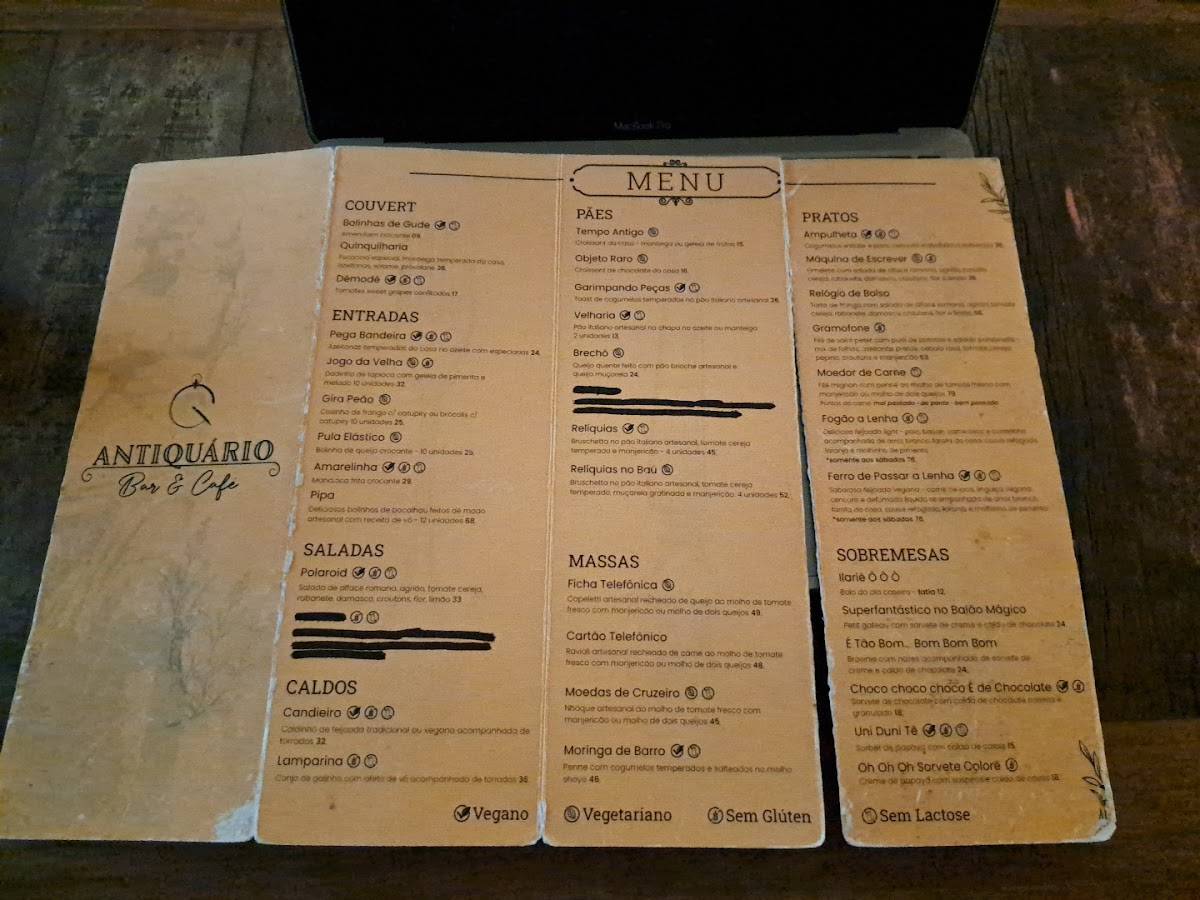 Antiquário Bar & Café cardápio