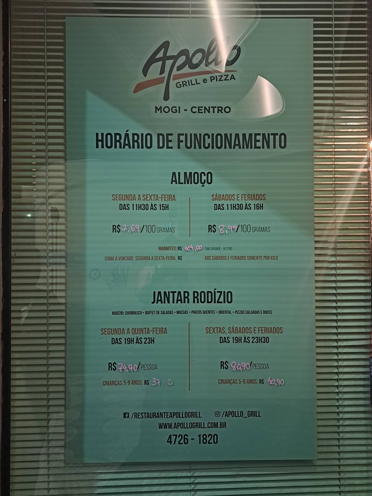 Apollo Grill Pizza - Mogi Centro cardápio