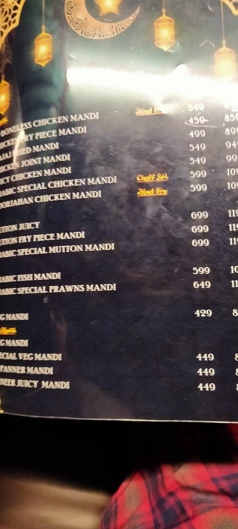 Arabic Nights Mandi Restaurant menu