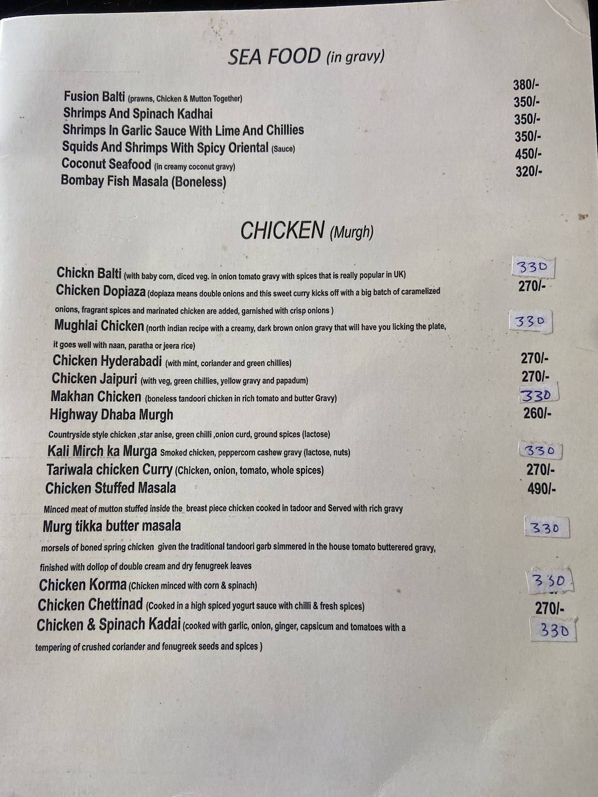 Soma Santripti Restaurant menu