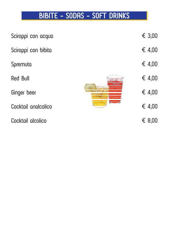 Menu di Beach Bar Babilonia 