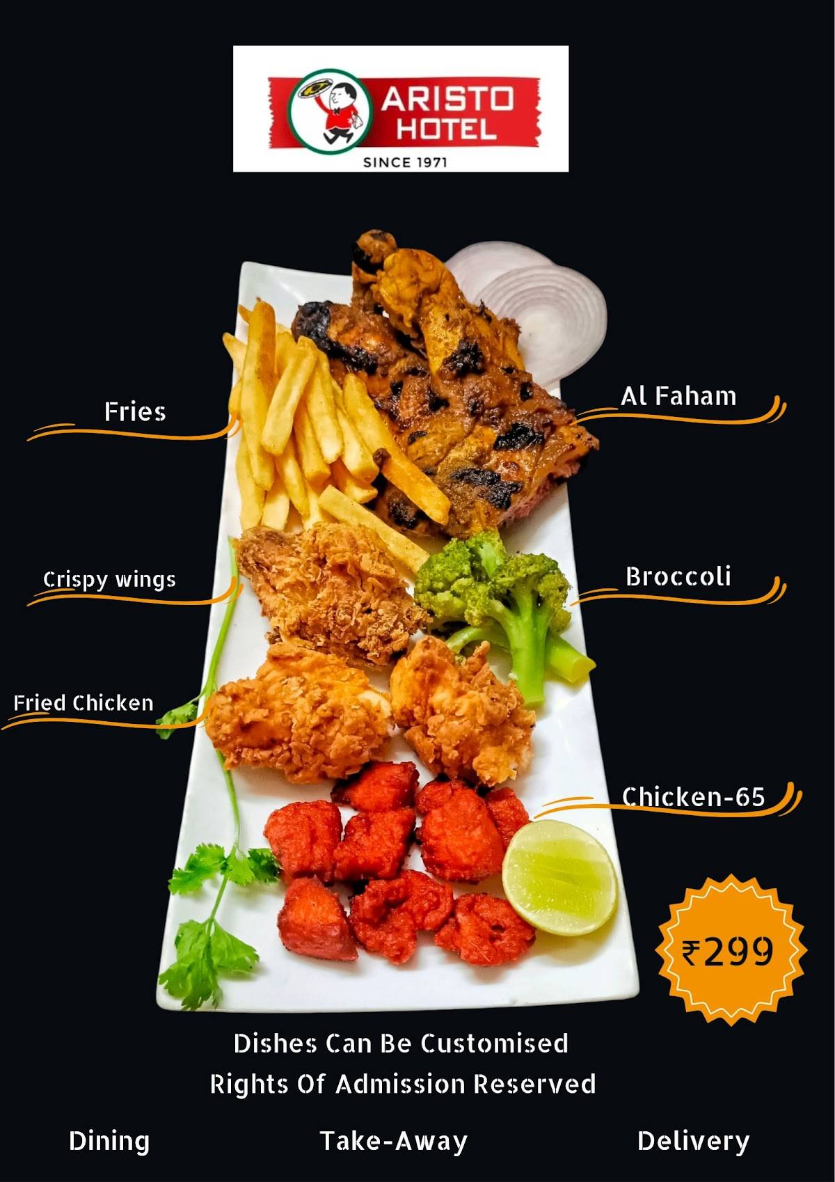 Aristo Hotel menu