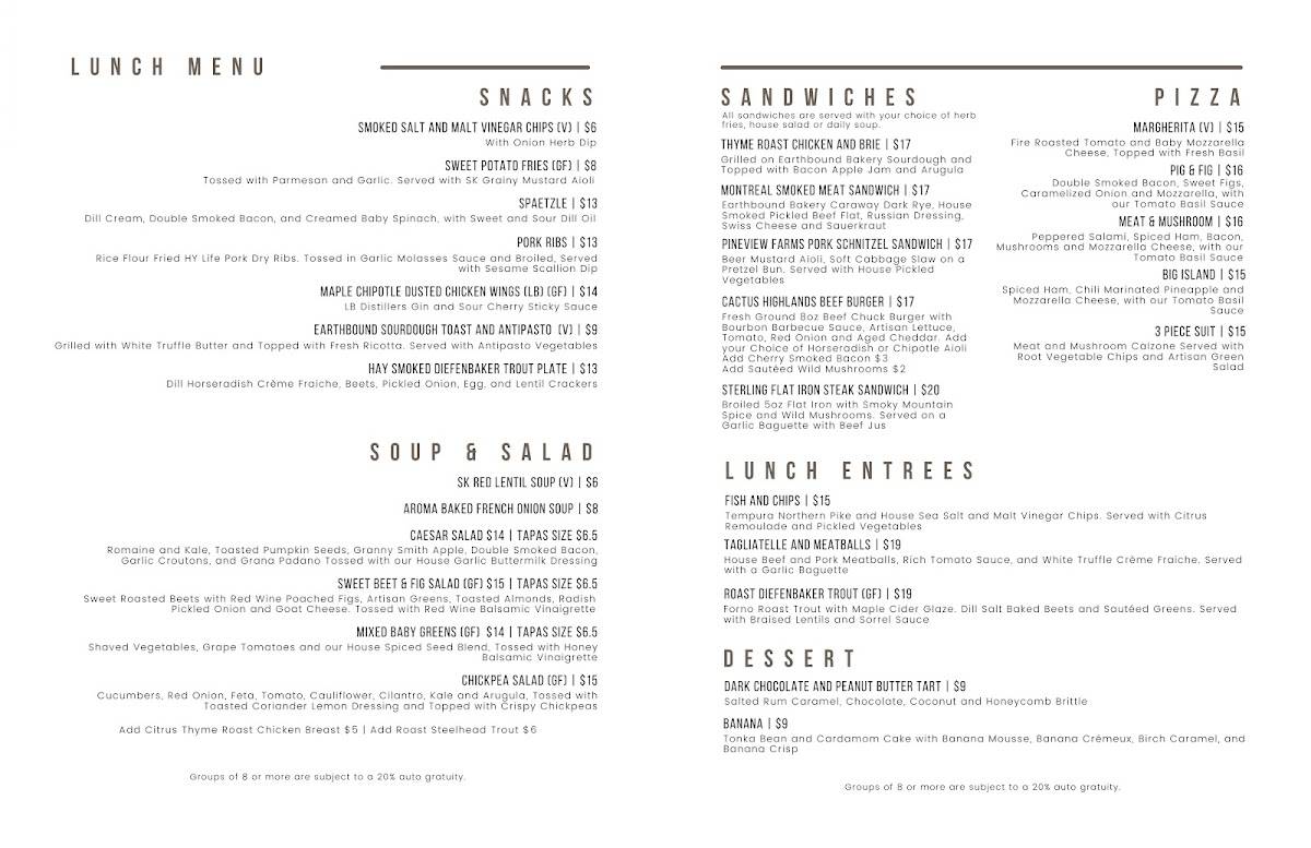 Menu de Aroma Restaurant