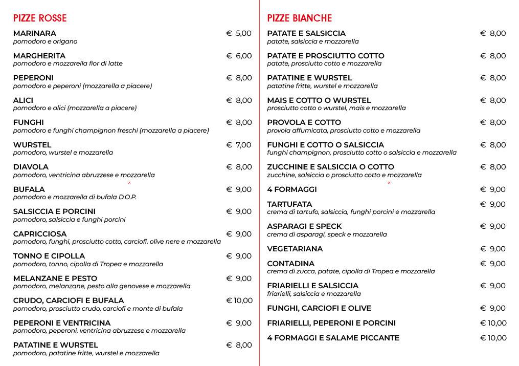 Menu di Artigiani della Pizza Spoltore 