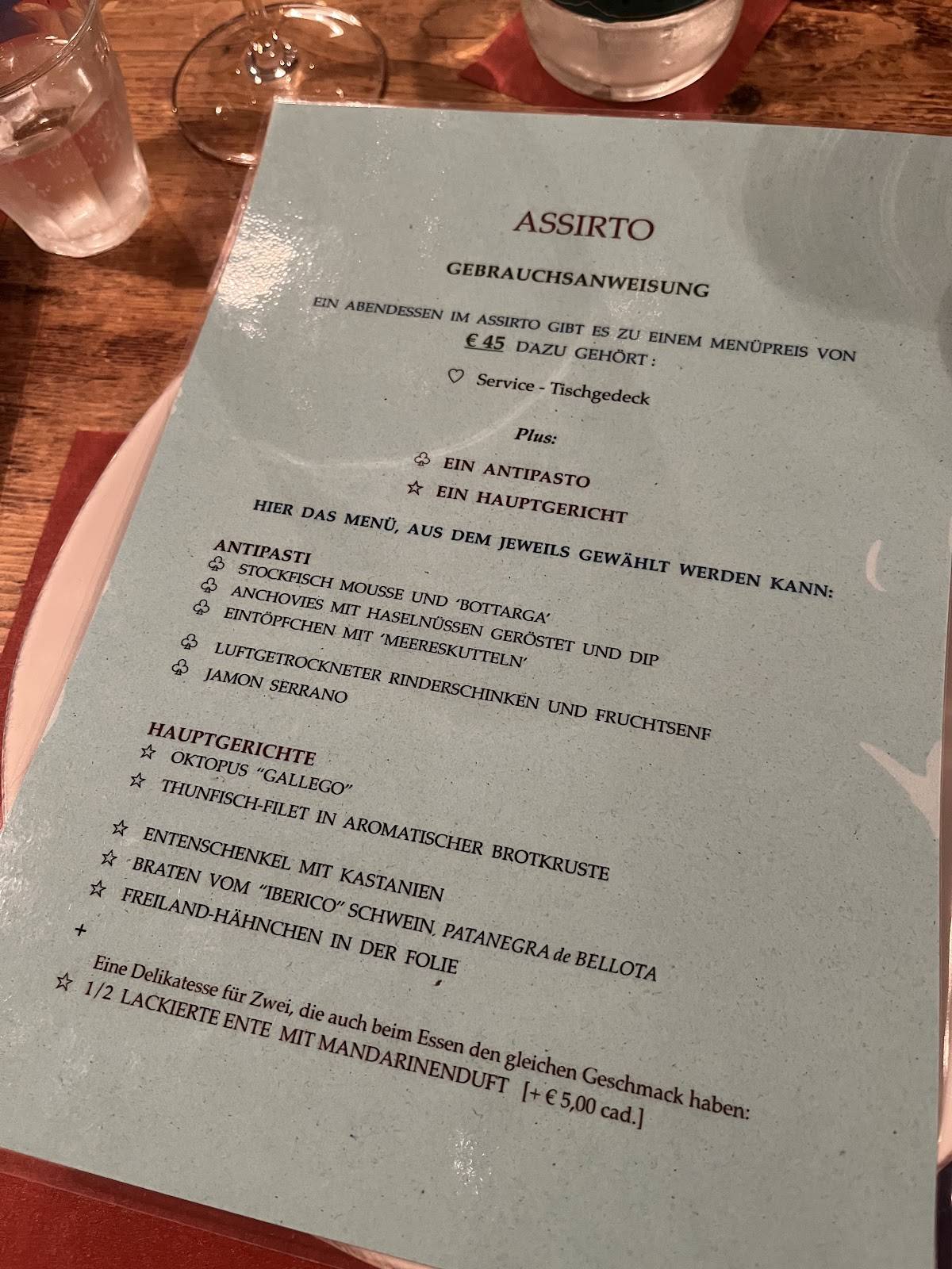 Menu di Assirto 