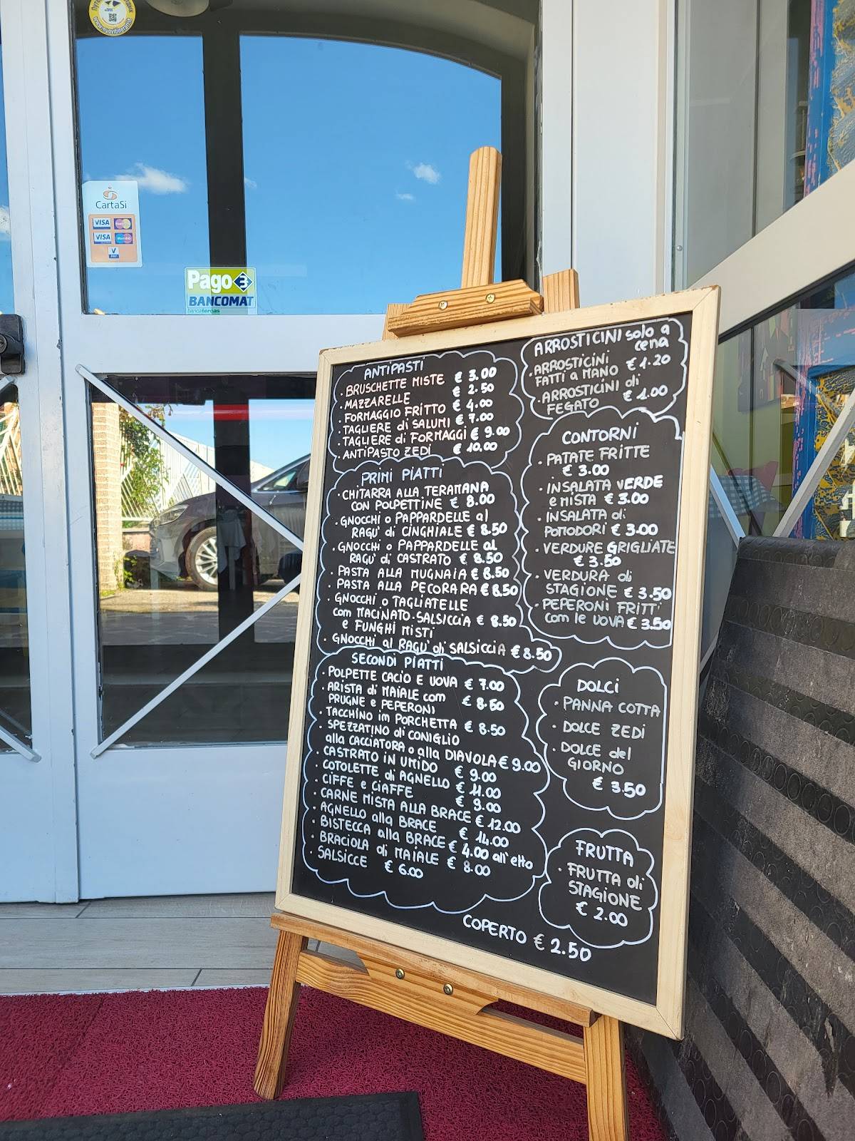 Menu di Hostaria Zedi 