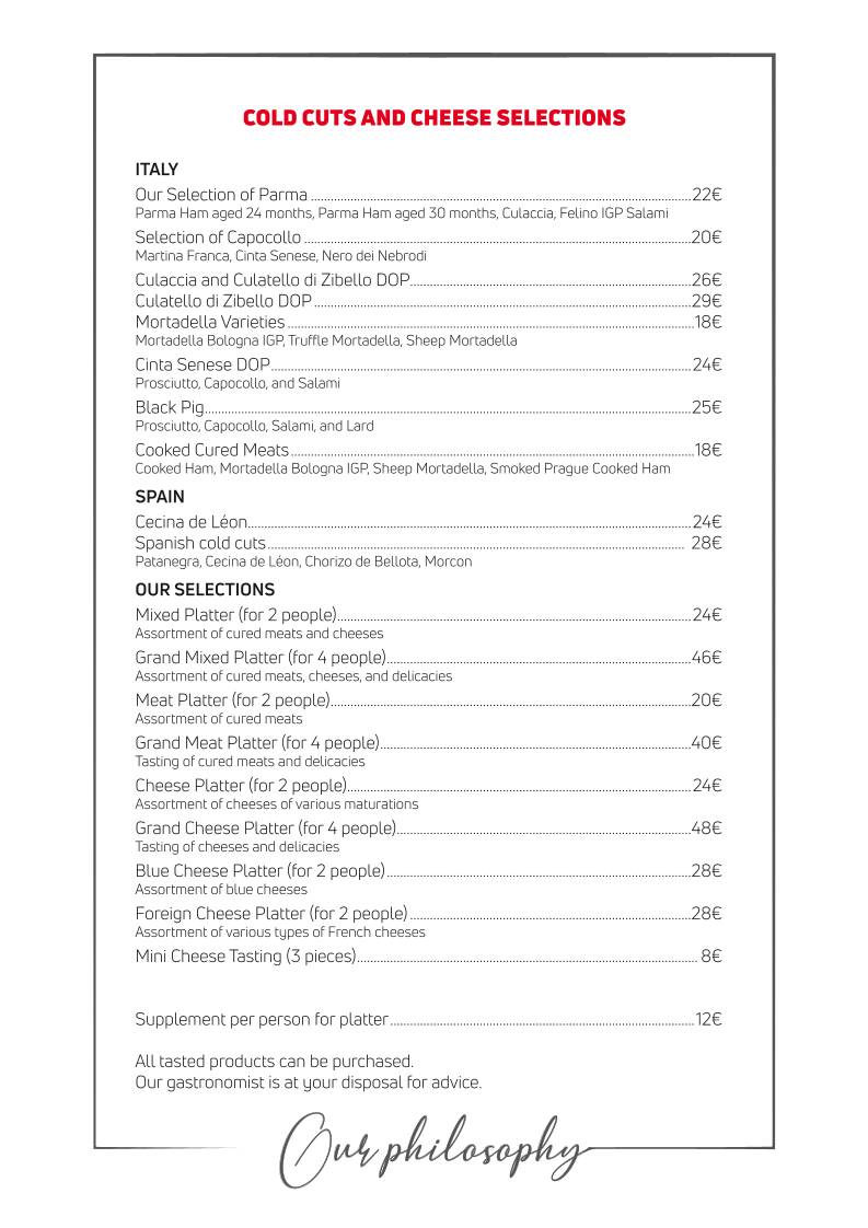 Menu di Aventina 