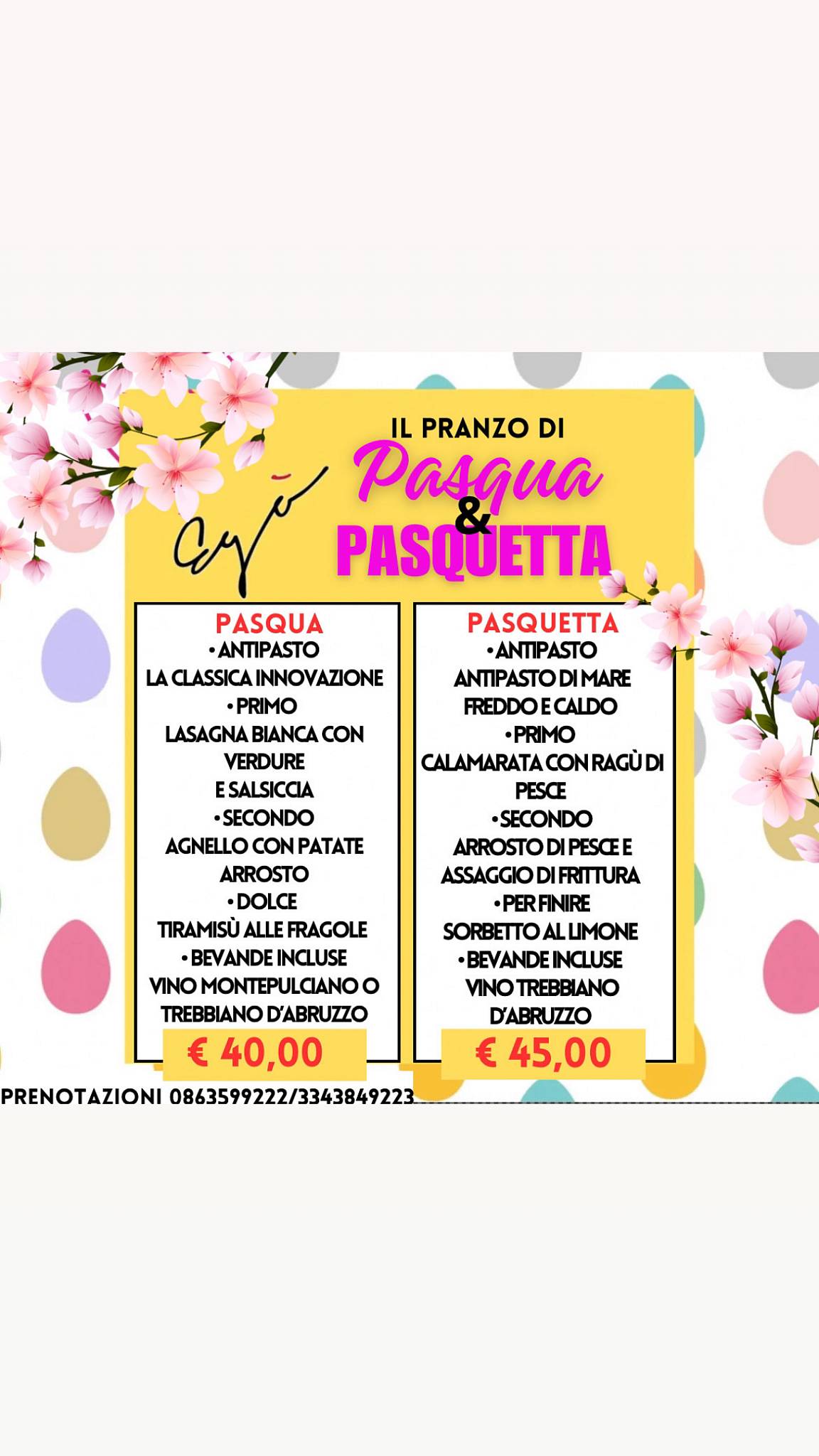 Menu di Ego' Ristorante Pizzeria 
