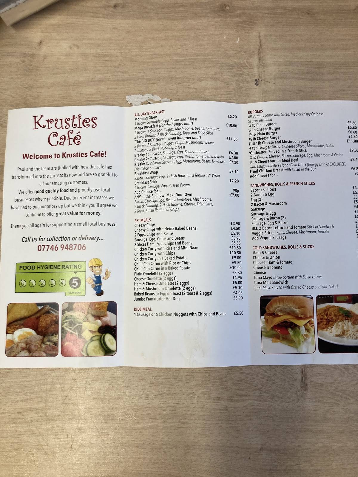 Menu at Krustie’s cafe, Aylesham Menu at Krustie’s cafe, Aylesham
