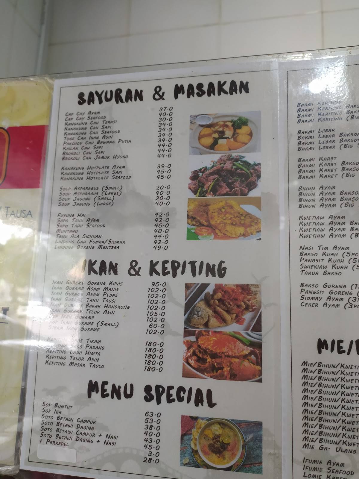 Menu at BAKMI LARIS GRAND WISATA restaurant, Bekasi Regency