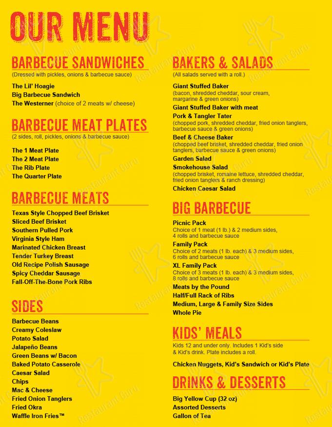 Dickies barbecue menu best sale