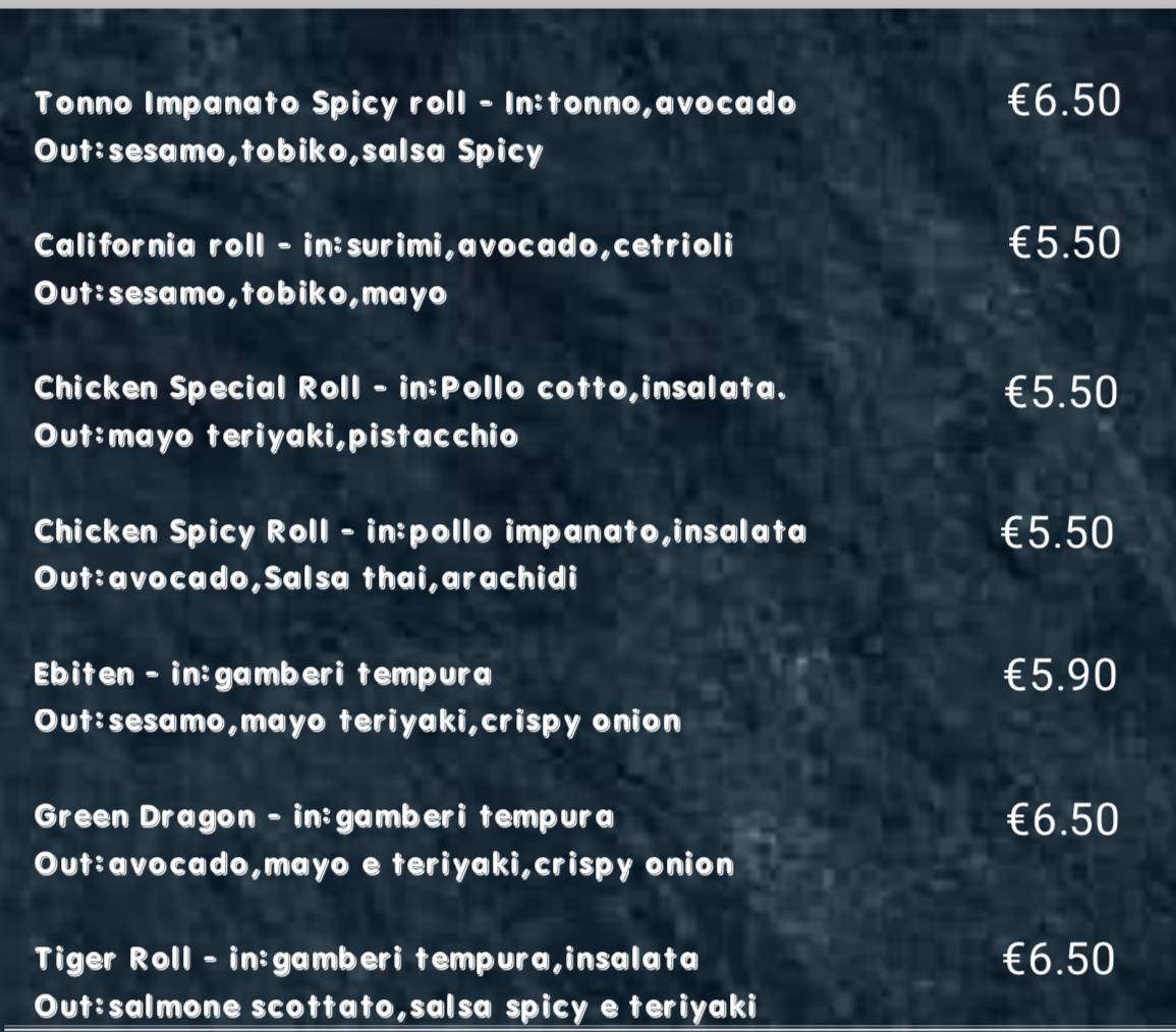 Menu di Largo camesena sushi e poke 