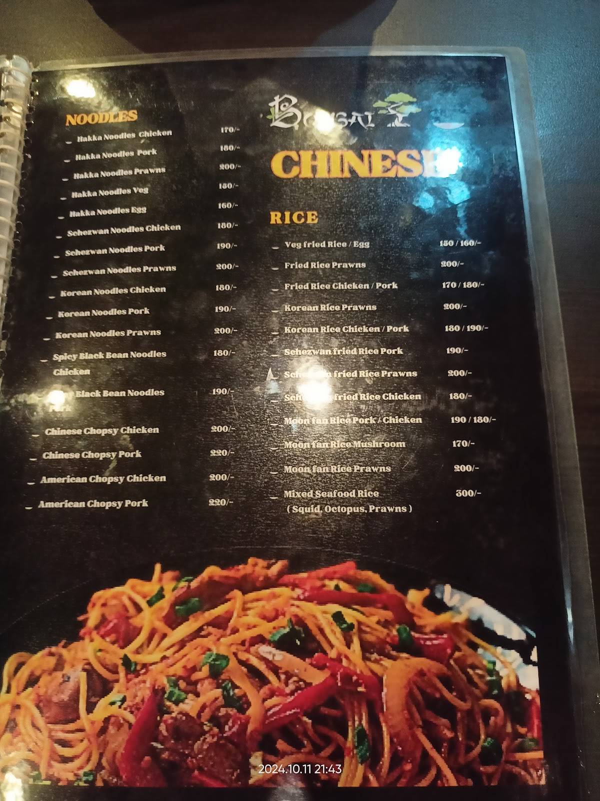 BONSAI - A Multi Cuisine Restaurant menu