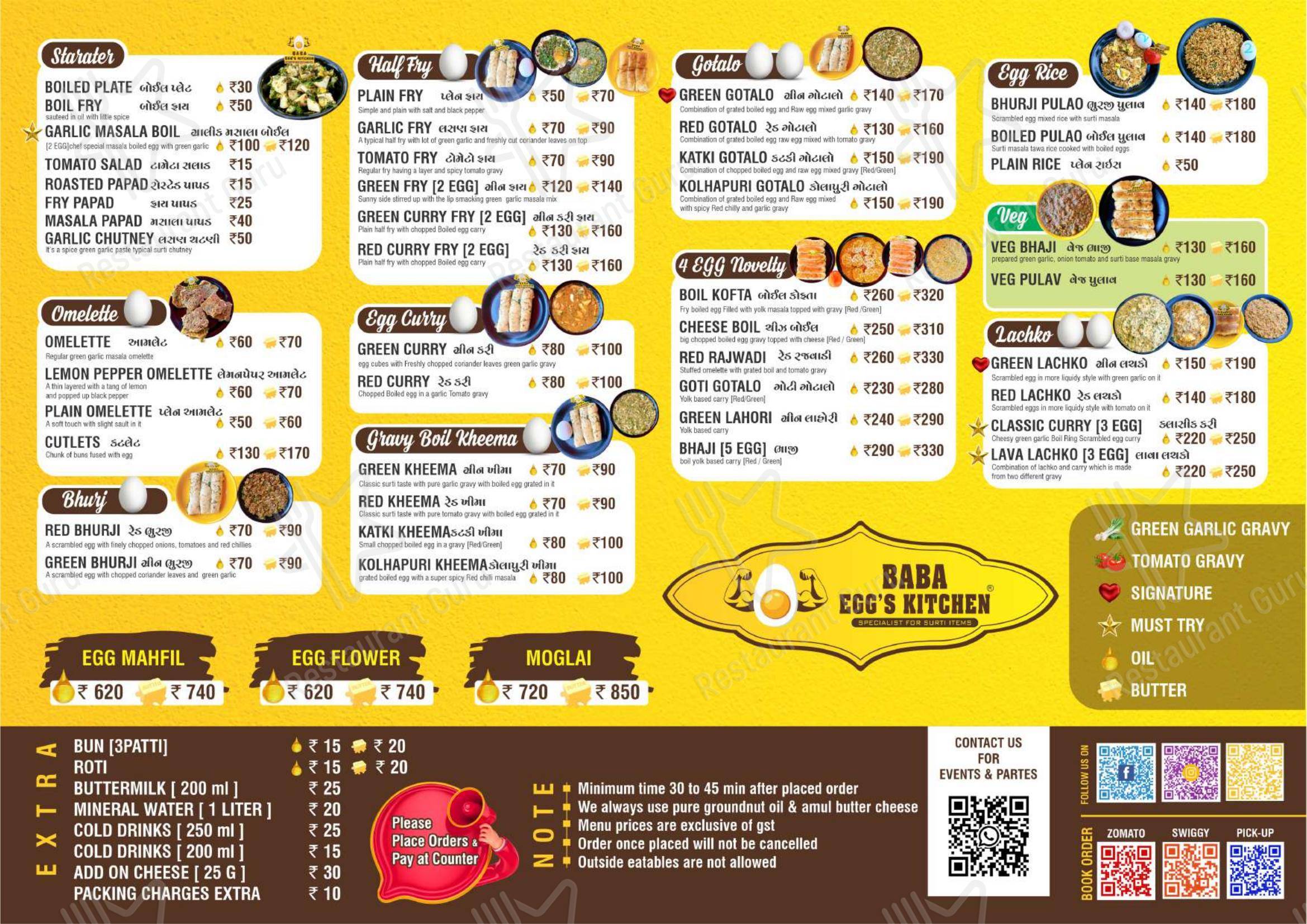 BaBa Eggs Kitchen by Ankit in Ahmedabad - Menu