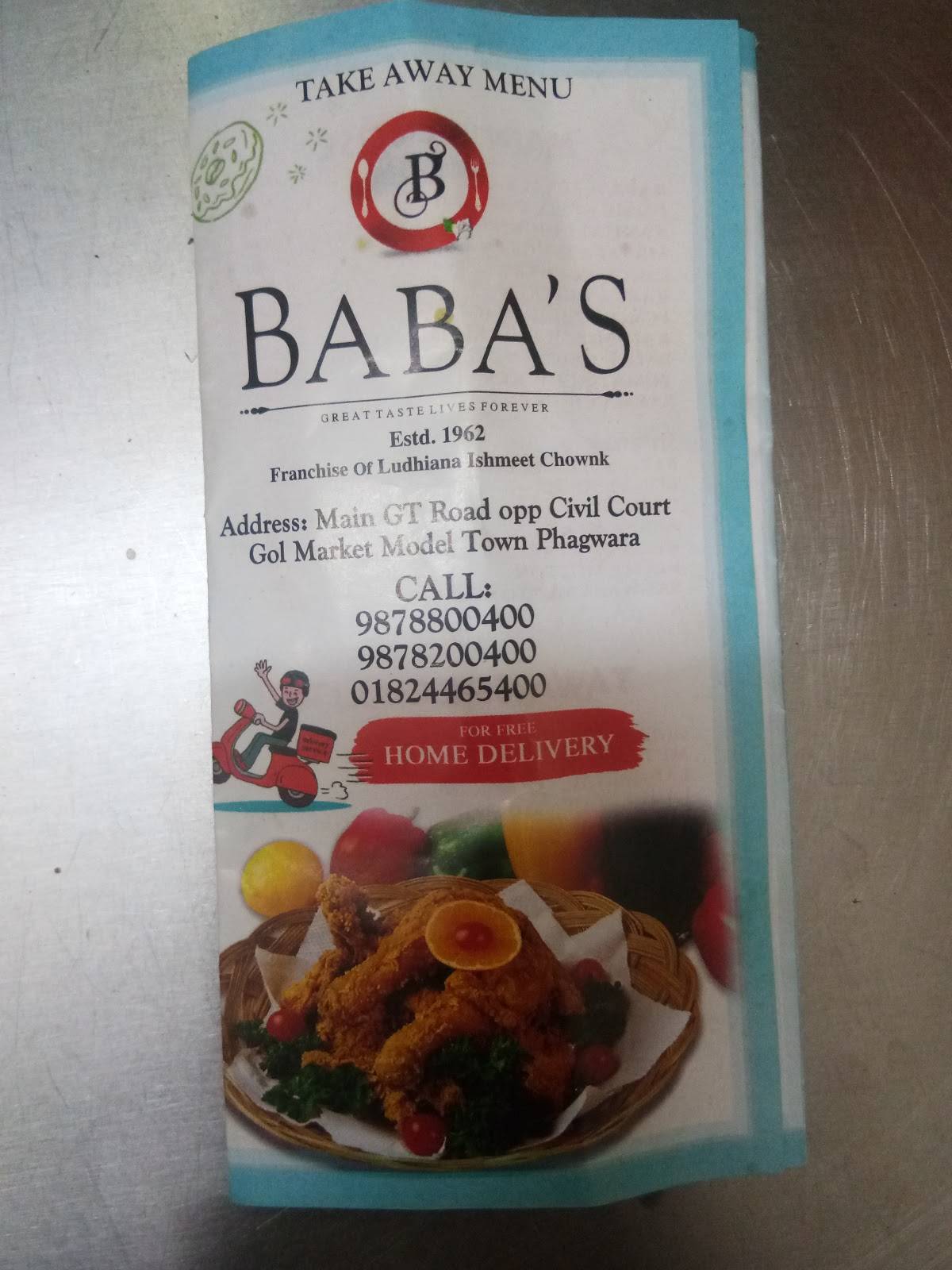 Baba Chicken Phagwara menu