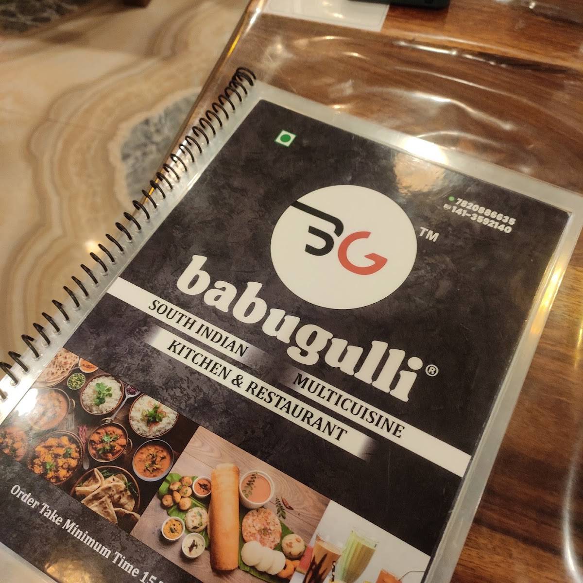 Babugulli Cafe & Restaurant Sodala Jaipur menu