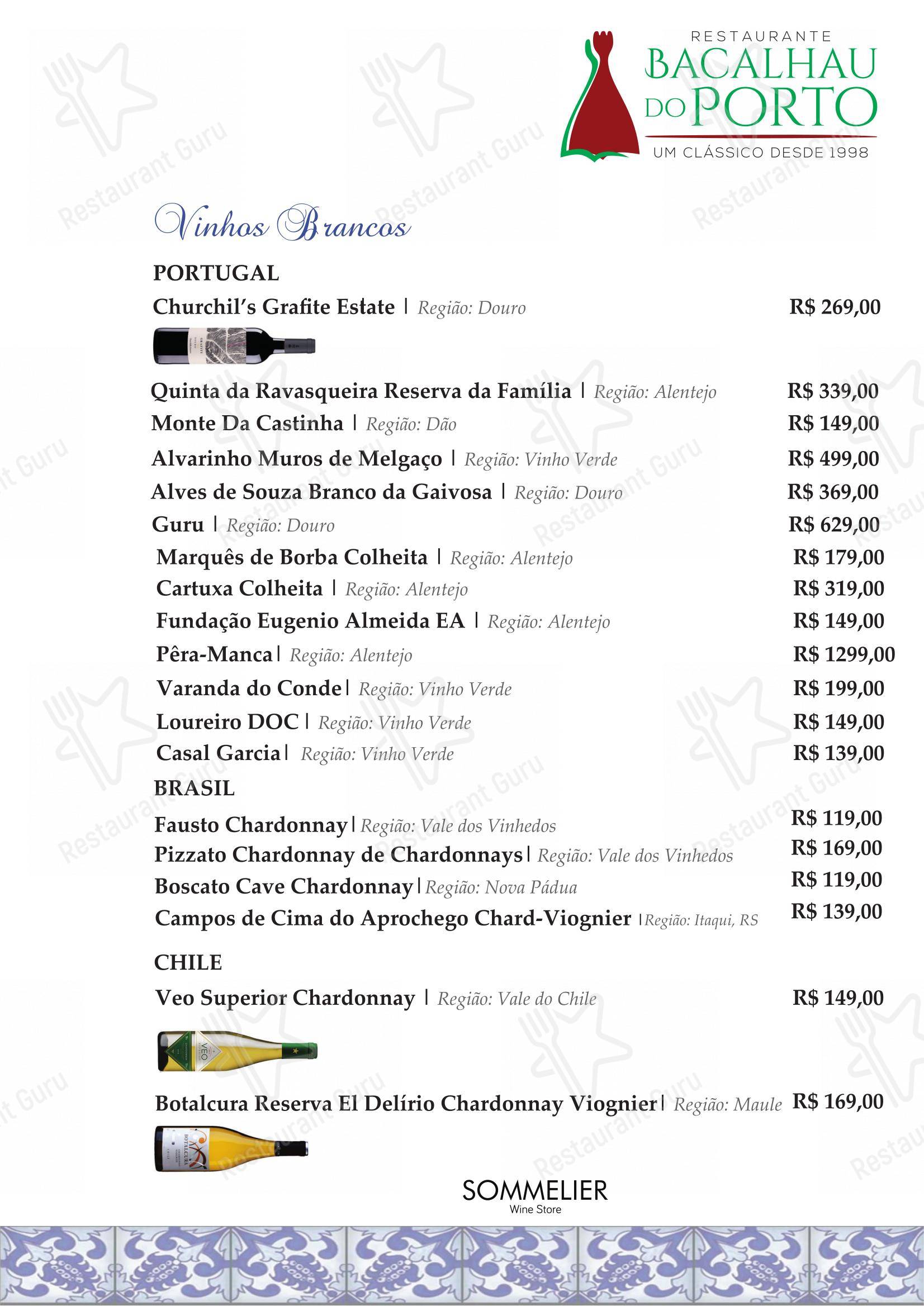 Menu bar para Bacalhau do Porto Restaurante Português restaurante