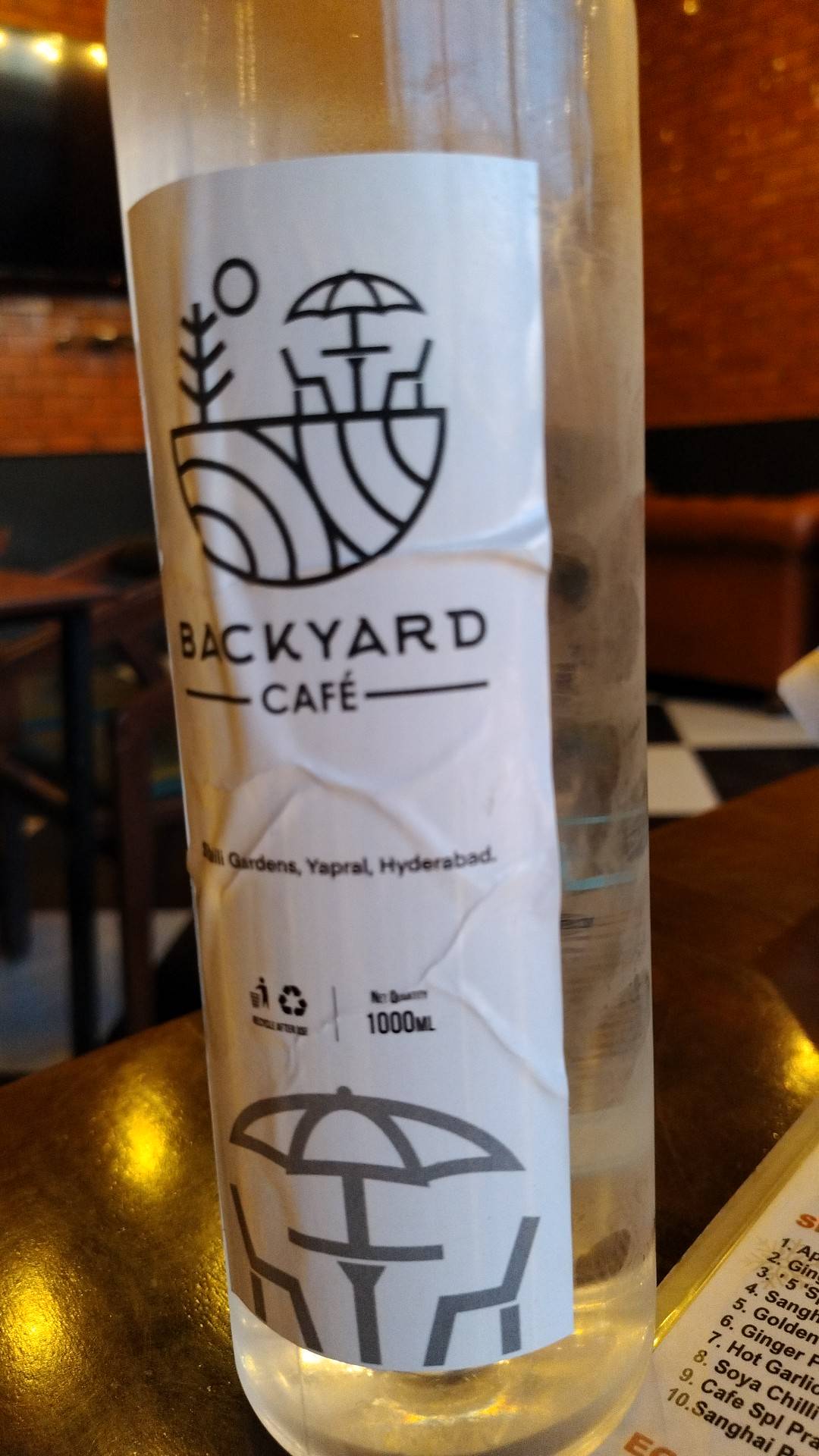 Backyard Cafe menu