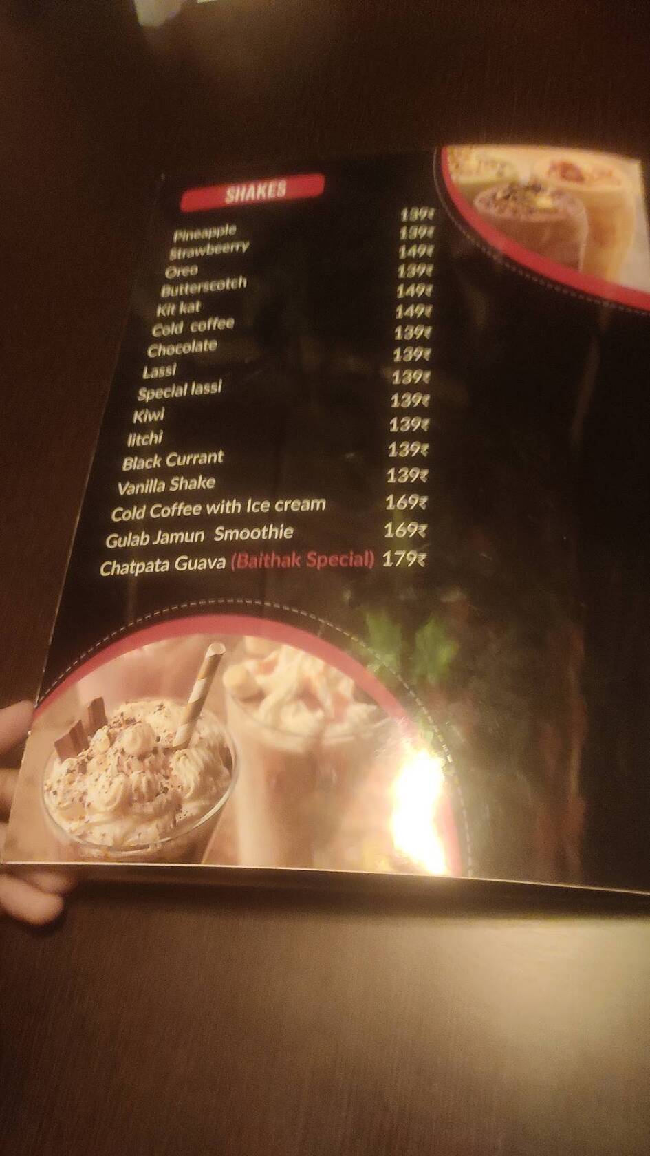 Baithak Cafe menu