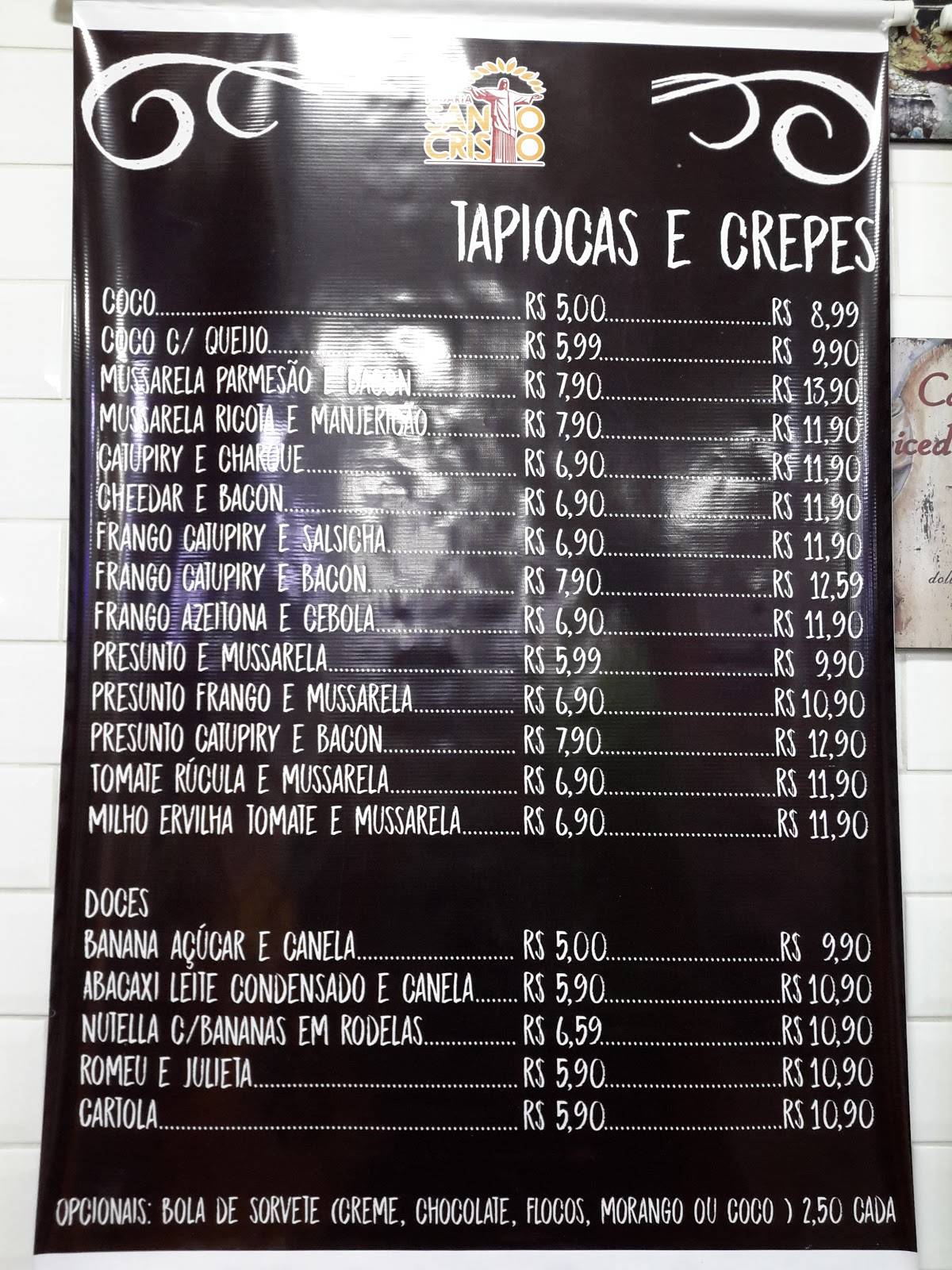 Padaria Santo Cristo cardápio
