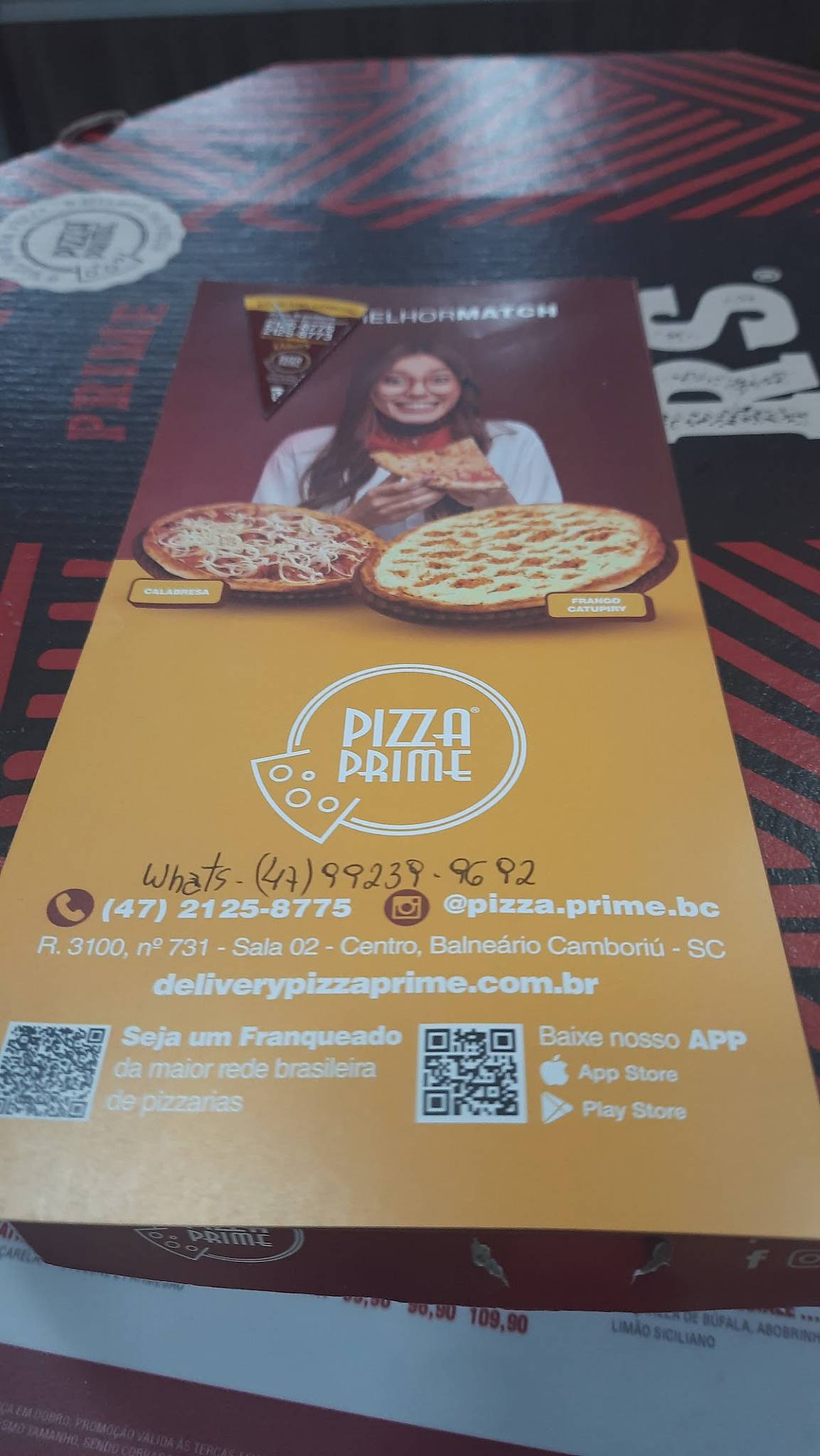 Pizza Prime Balneário Camboriú cardápio