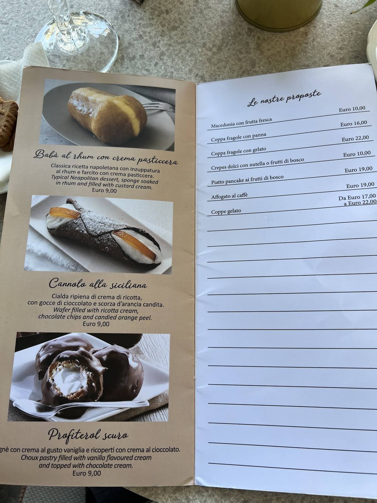 Menu di Bar Castello 