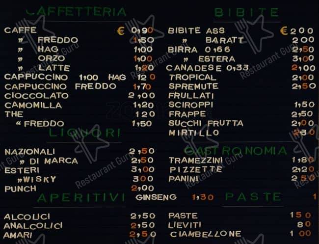 Menu di Bar Espero Di Rizzante Guido 