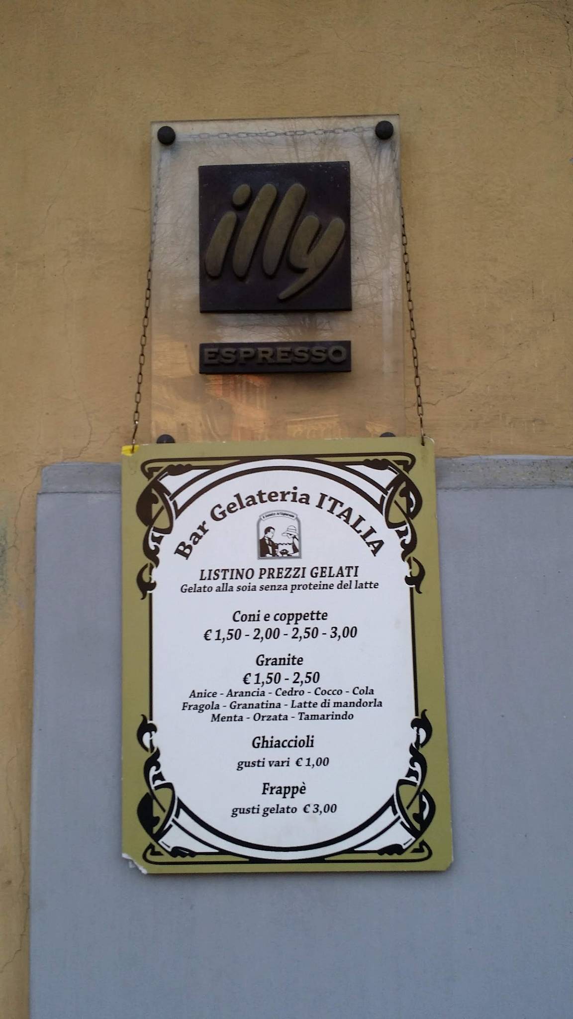 Menu di Bar Gelateria Italia 