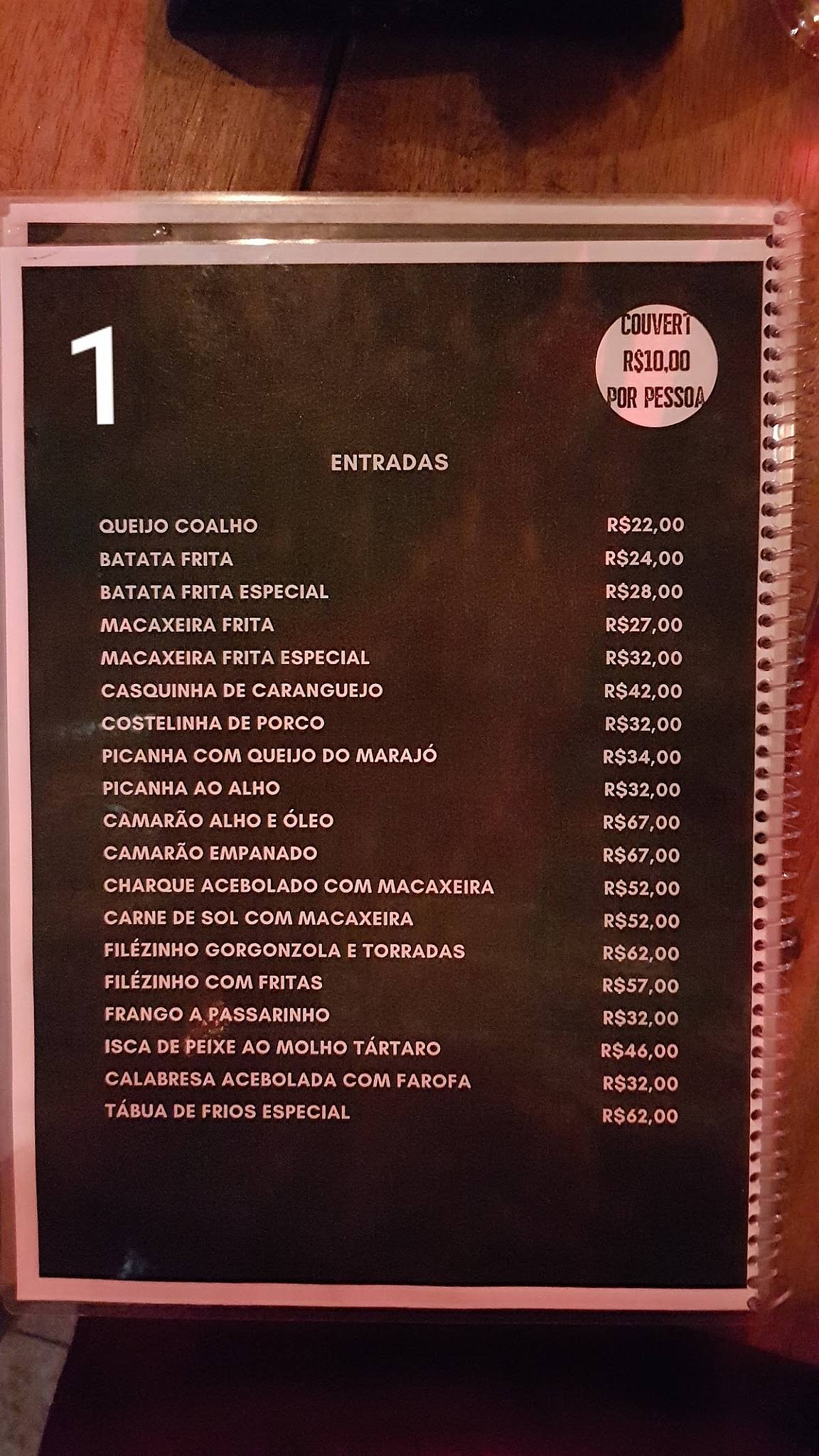 Bar Municipal cardápio