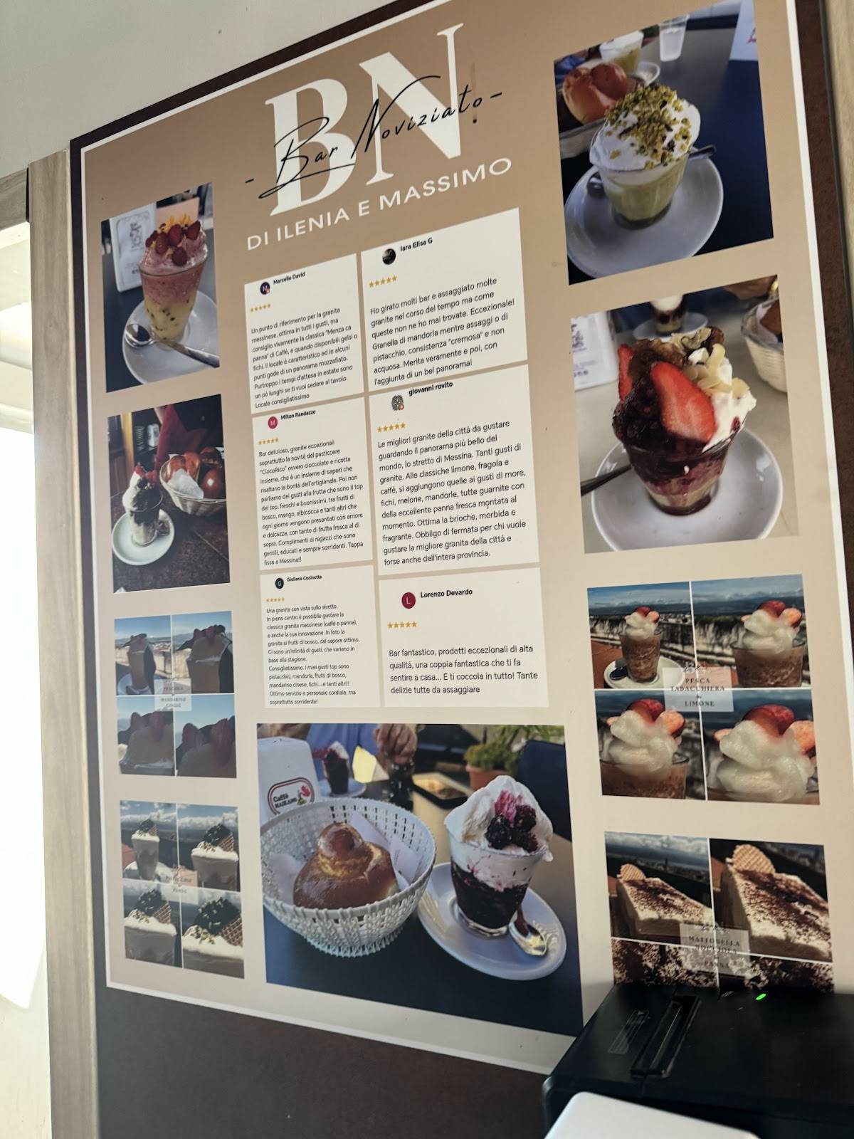 Menu di Bar Noviziato 