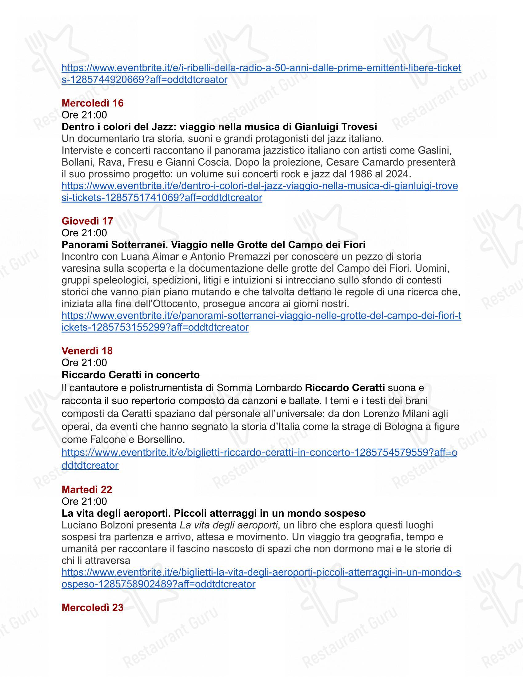 Menu di Bar Nuovo - Menu