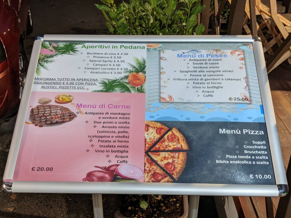 Menu di Bar Pizzeria Rosticceria Tavola Calda Gerani Roma 