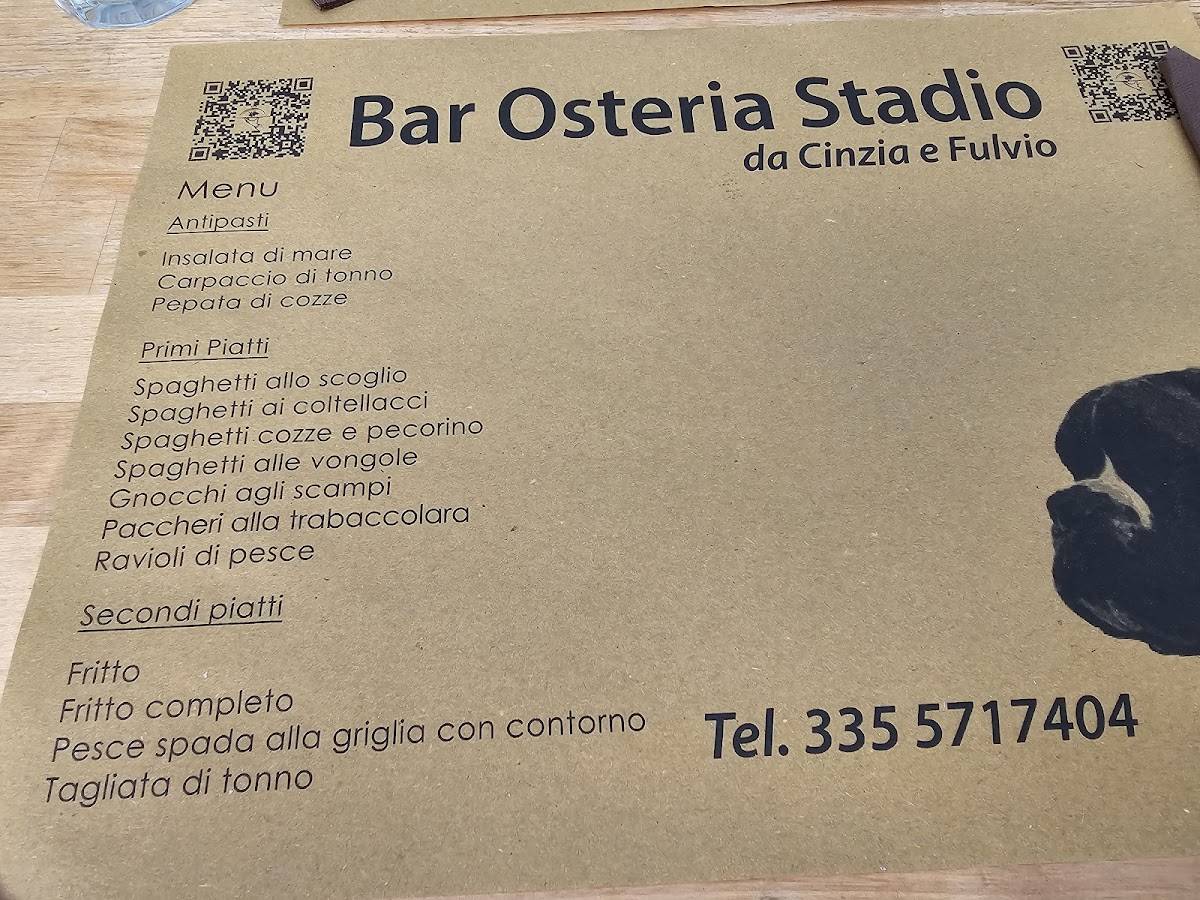Menu di Bar Stadio 