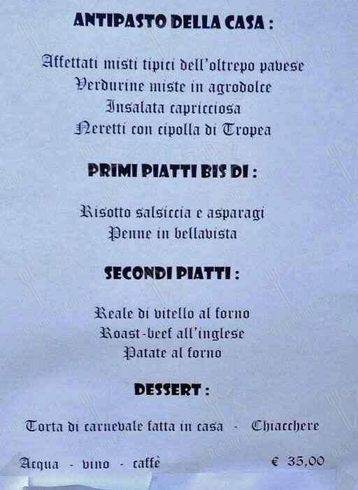 Menu di Bar Trattoria "Anna & Giulio” Assago 