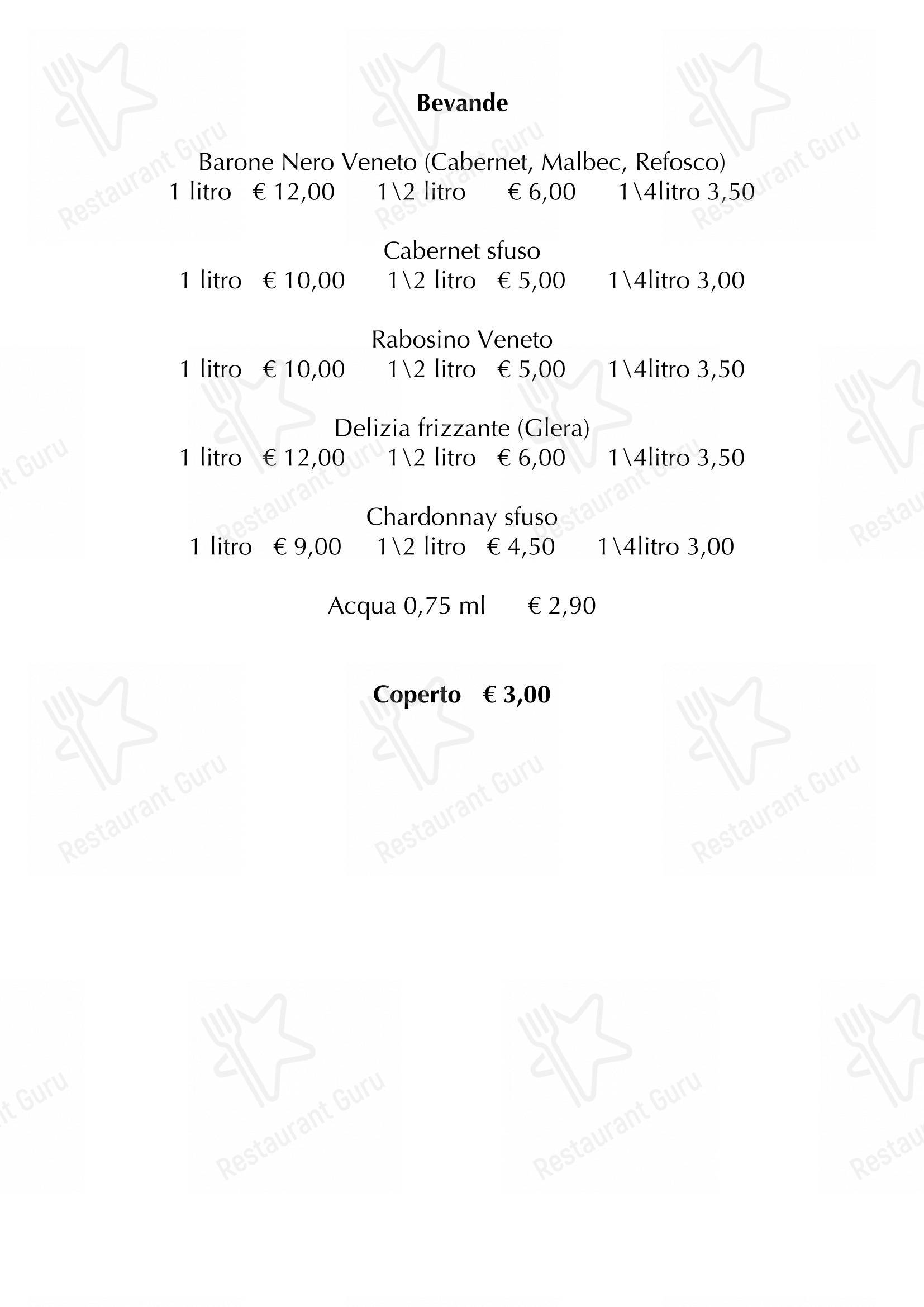 Menu bar per Bar Trattoria Tre Ponti ristorante