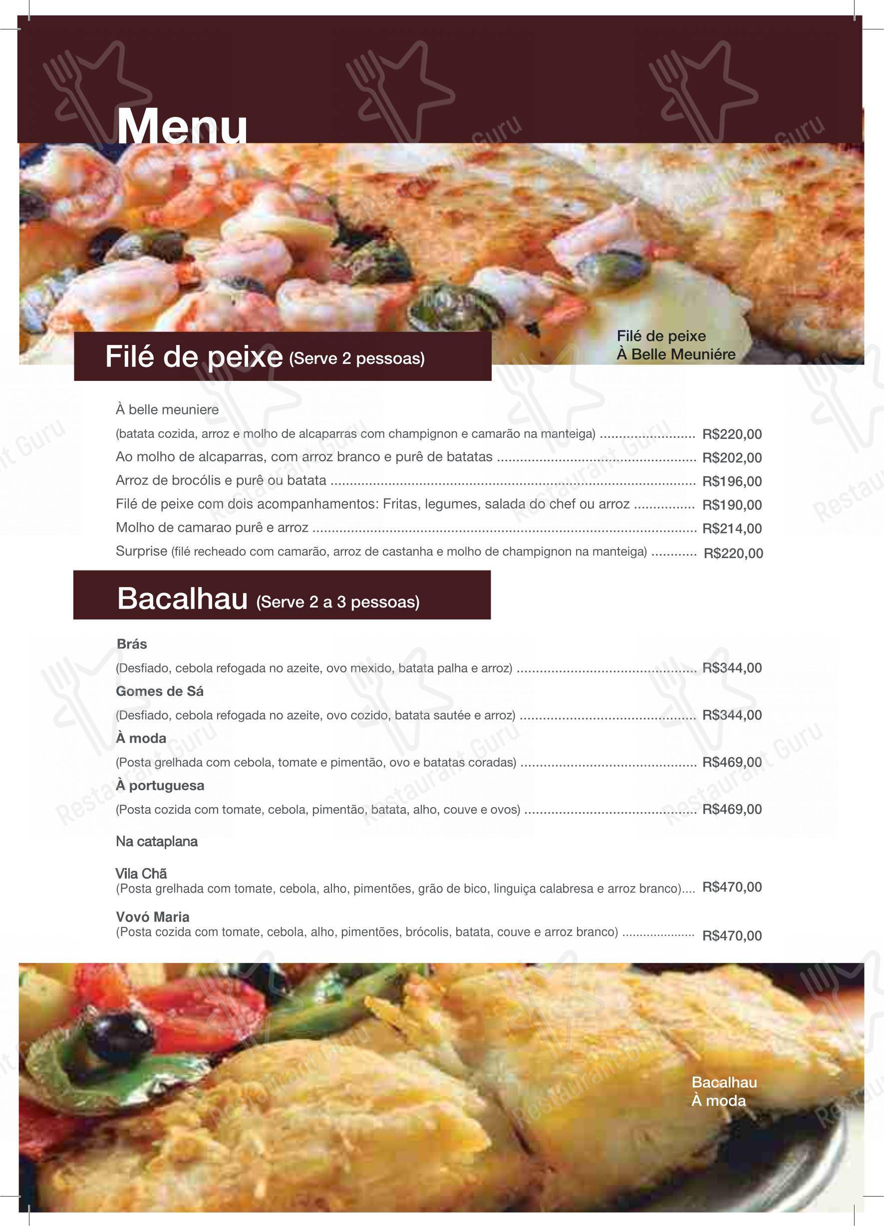 Bar Urca - Menu