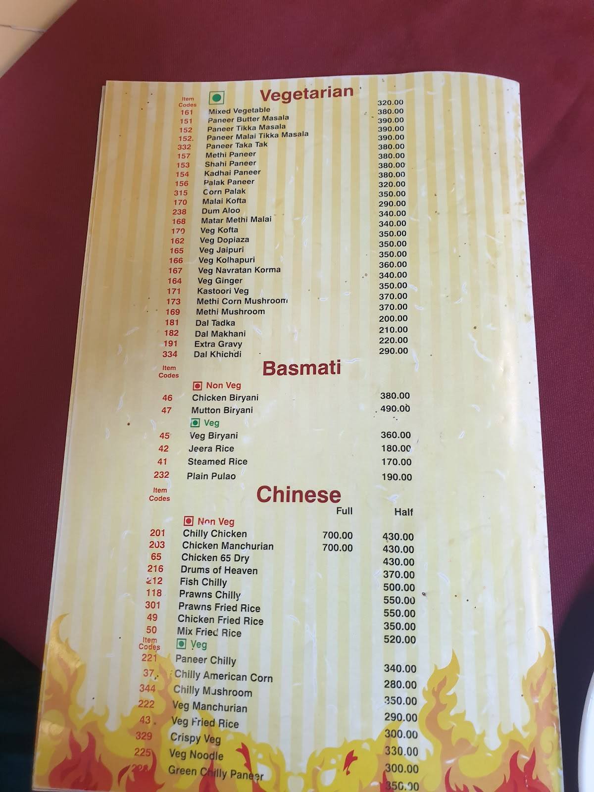 Barbecue menu