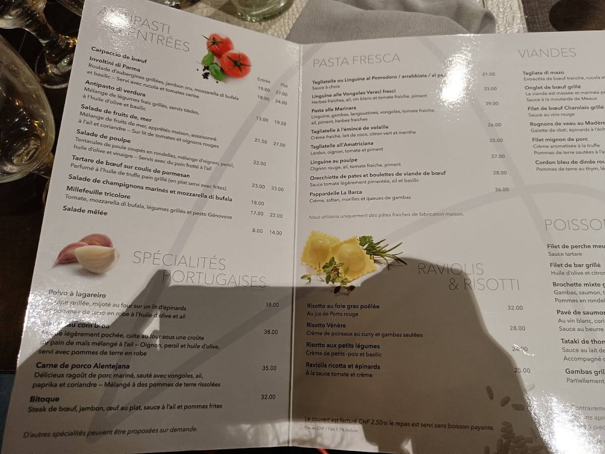 Menu de Barca Malley