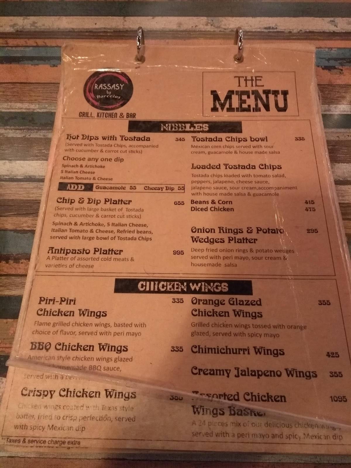Barcelos menu