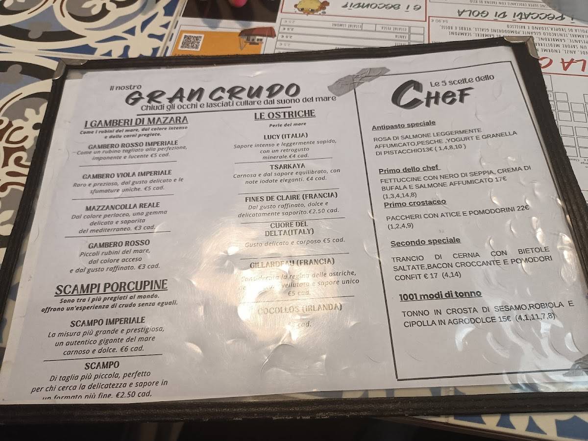 Menu di La Pescheria Da Claudio È Giuliano 