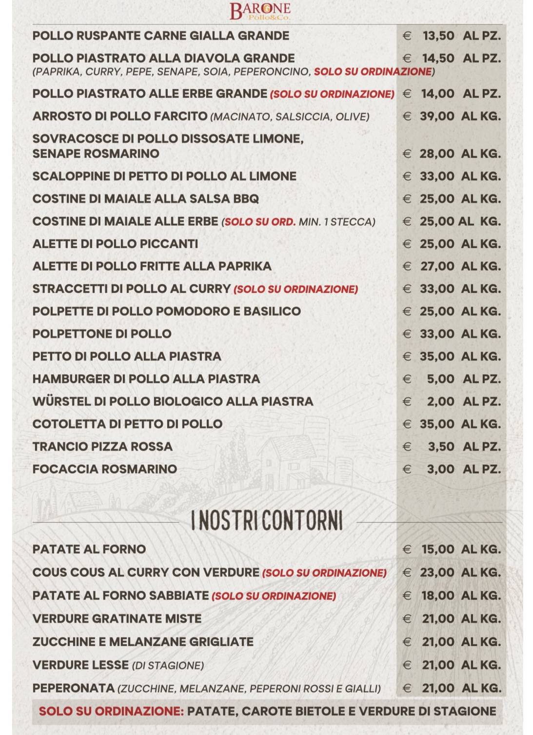 Menu di Barone Burgers 