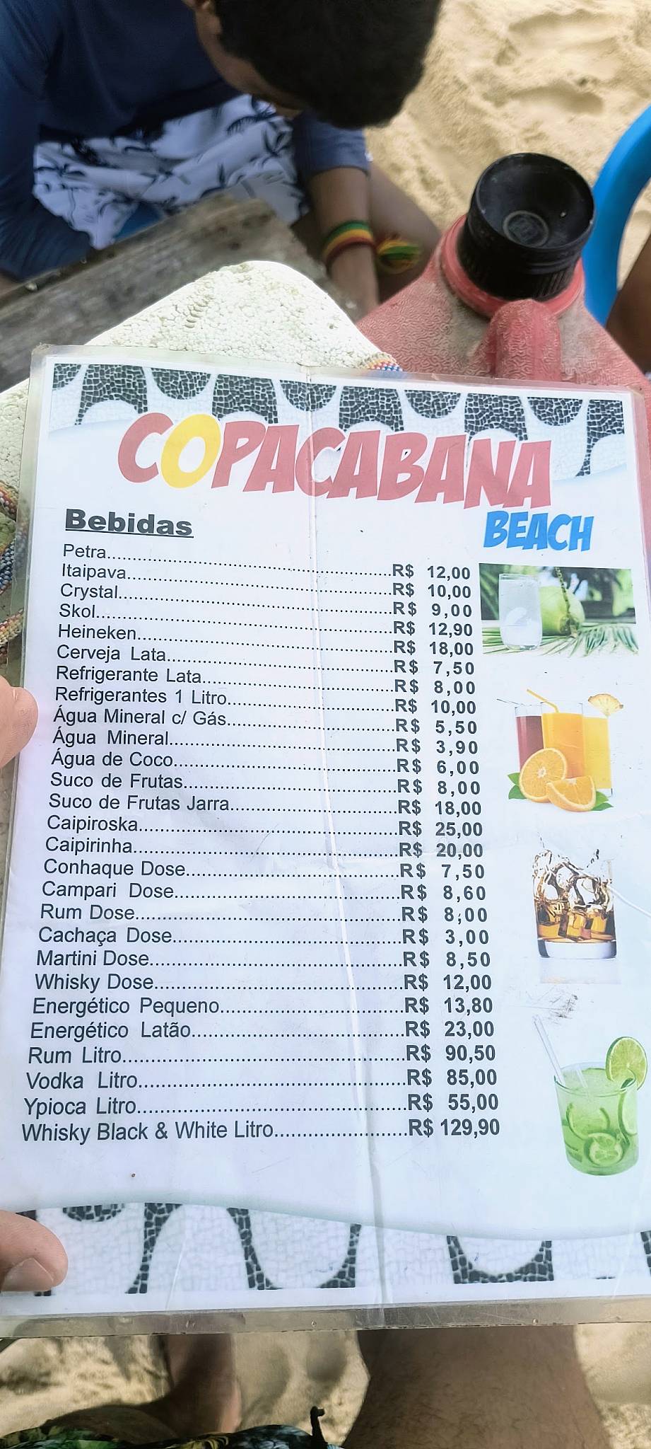 Barraca Copacabana Beach. cardápio