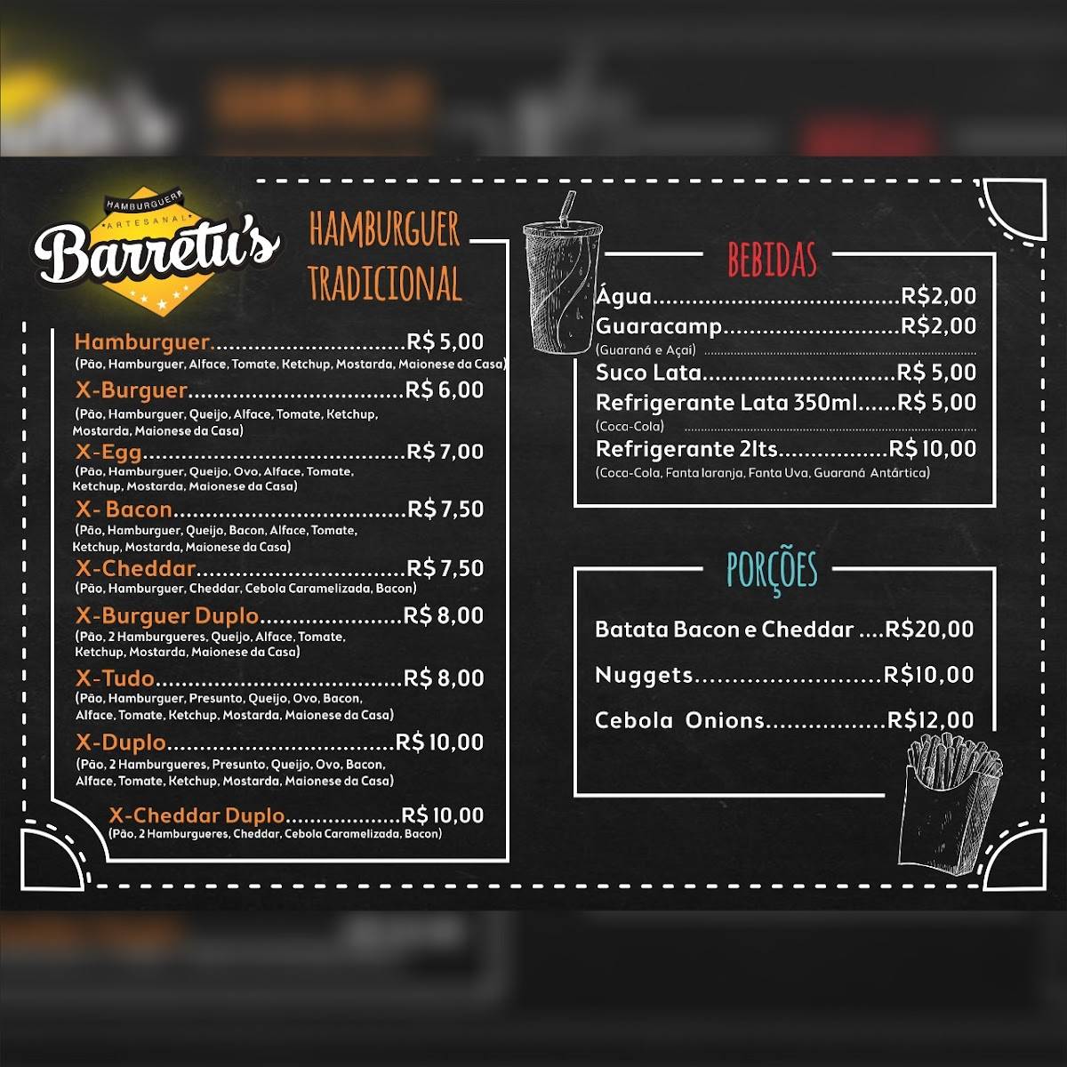 Barretu's Burguer cardápio
